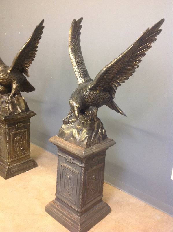 Large & Impressive Bronzed Cast Iron Eagle Statue