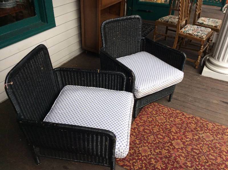 Pair of Antique German Cane Porch Chairs c. 1910