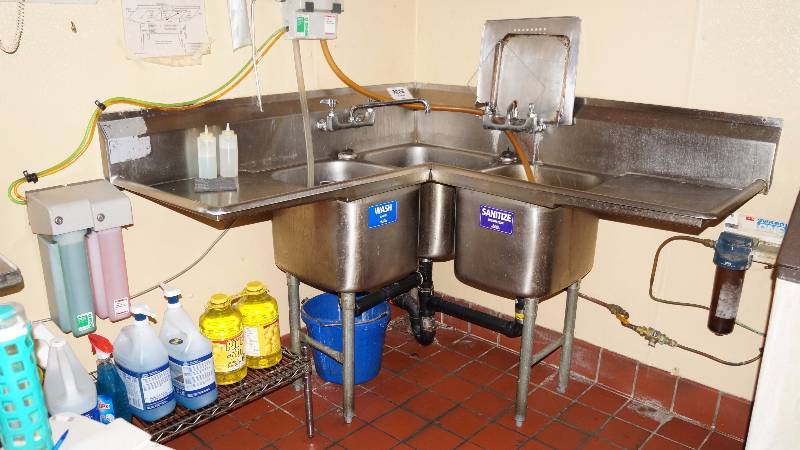 NSF Commercial Stainless Steel 3 Compartment Sink