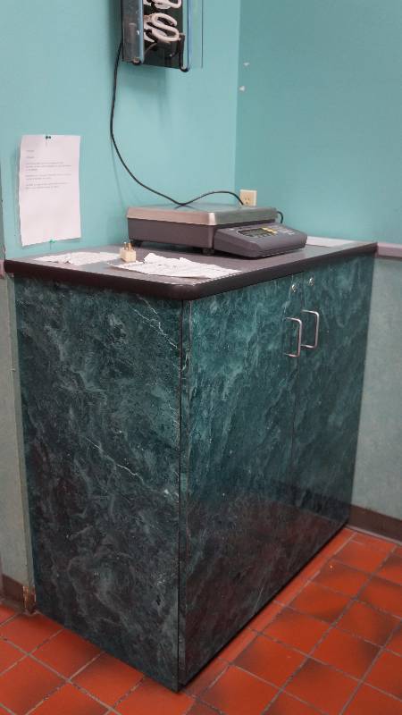 Built In Cabinet with Countertop w Locking Cabinets - 42 w x 23 d x 43 h