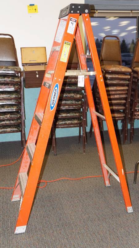 Werner 6 Non-Conductive Fiberglass Ladder - 300 lb. Capacity