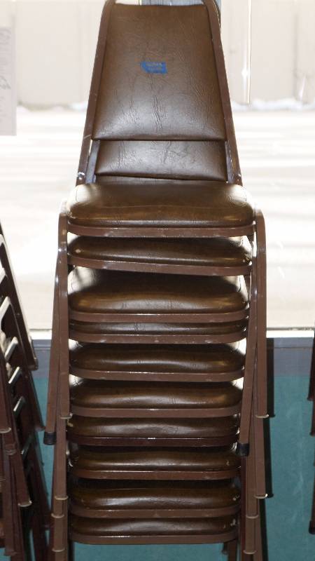 Set of 10 Stackable Chairs - Brown