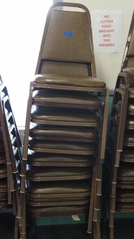 Set of 10 Stackable Chairs - Brown