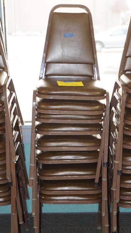 Set of 9 Stackable Chairs - Brown