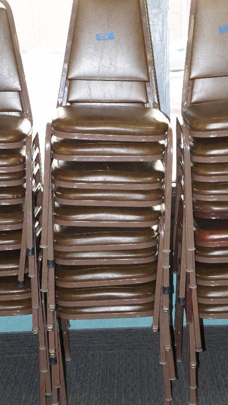 Set of 10 Stackable Chairs - Brown