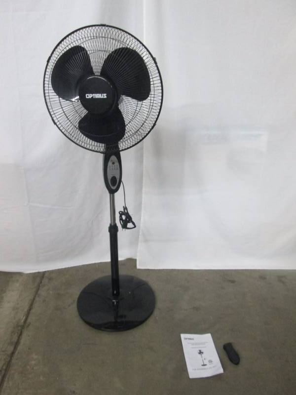 lot 50 image: Optimus 16 Oscillating Pedestal Fan with Remote