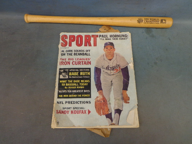 lot 162 image: Sports Magazine & Bat