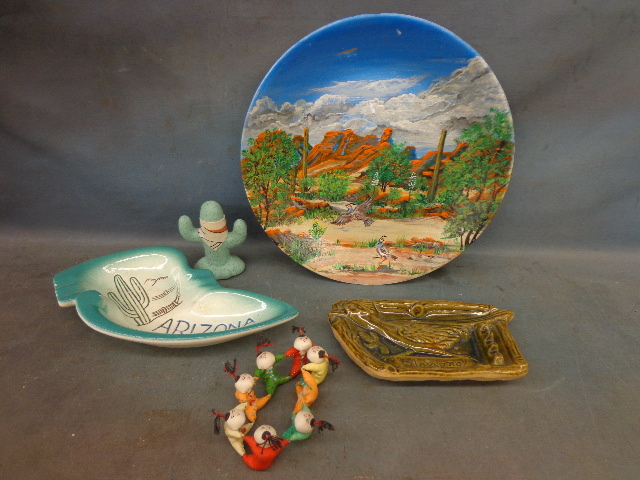 lot 223 image: Ashtrys, Painted Plates & More