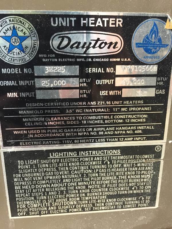 Dayton Unit Heater