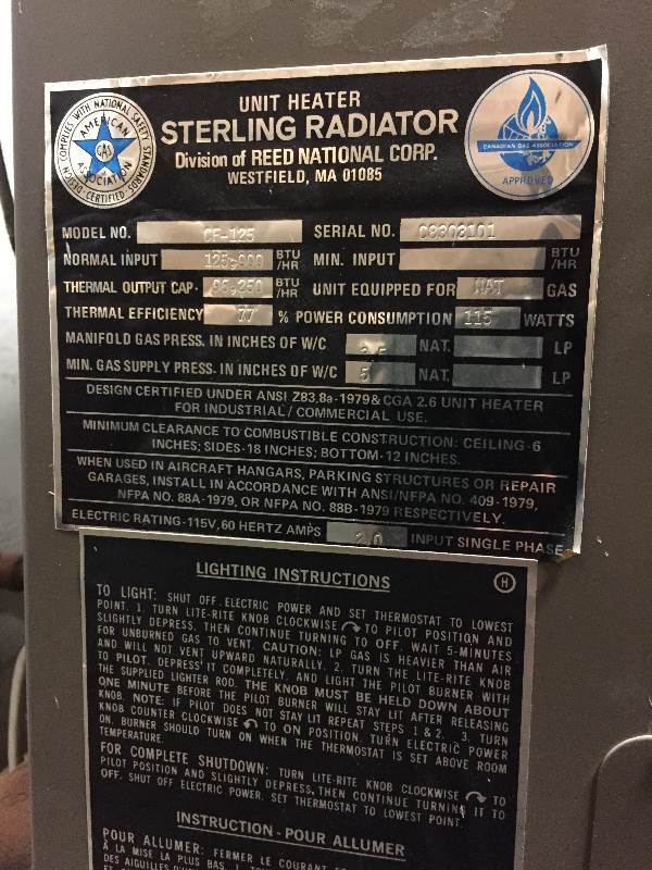 Sterling Unit Heater