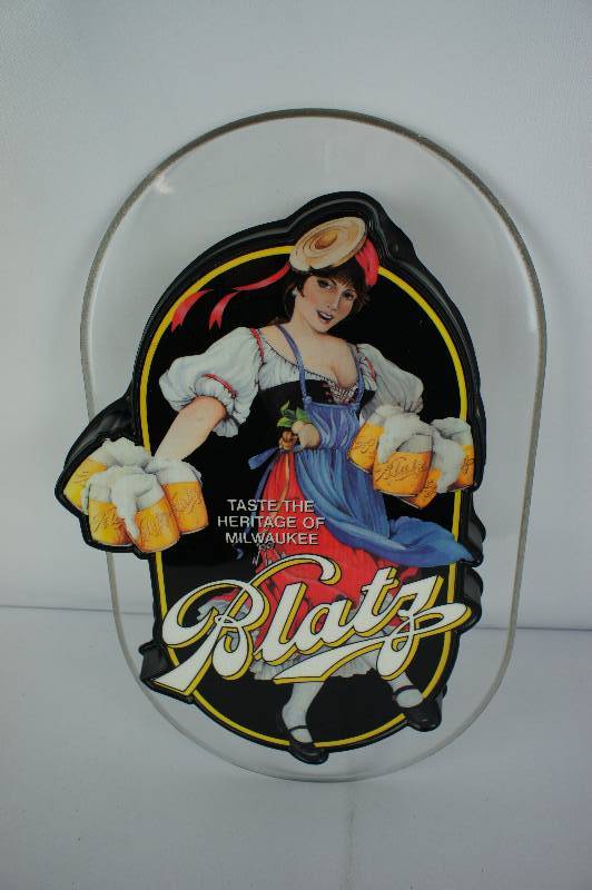 lot 22 image: Blatz Valerie Girl Lighted Sign