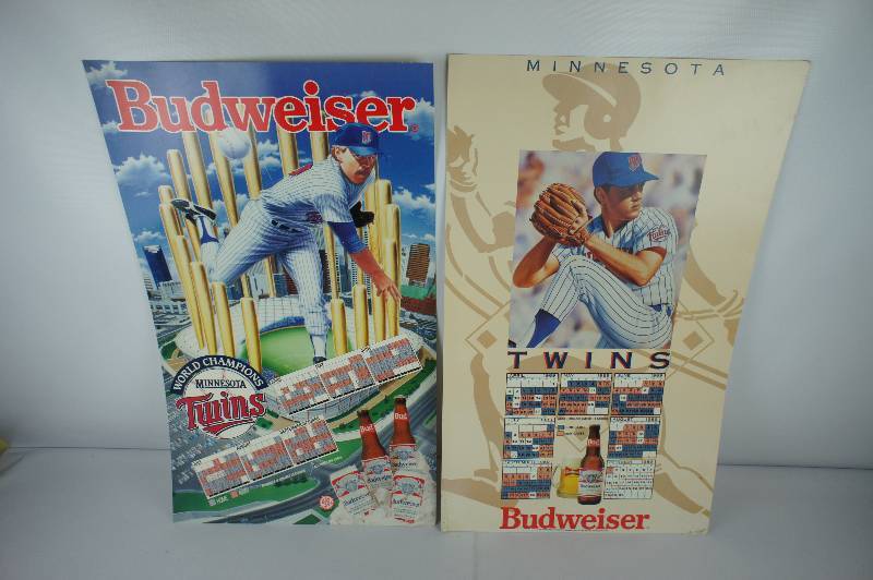lot 42 image: Rare Budweiser Minnesota Twins Cardboard Signs