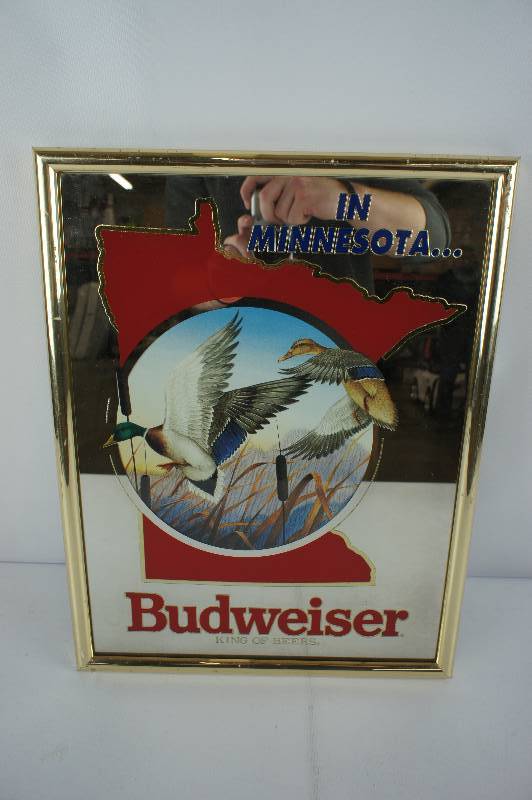lot 45 image: Budweiser  Minnesota State Mallard Mirror