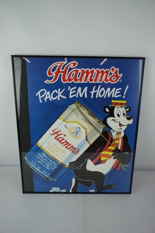 lot 81 image: Hamms Beer Framed Picture