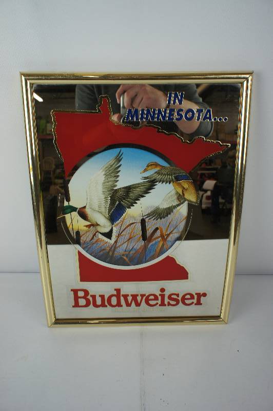 lot 85 image: Budweiser  Minnesota State Mallard Mirror