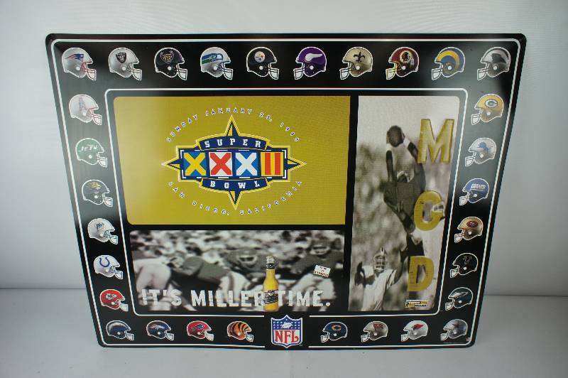 lot 88 image: Miller Beer Superbowl Thirty-Two Metal Sign