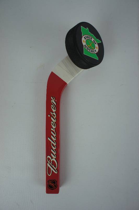 lot 118 image: Budweiser Hockey Stick Puck - Stick Tall Tap Handle