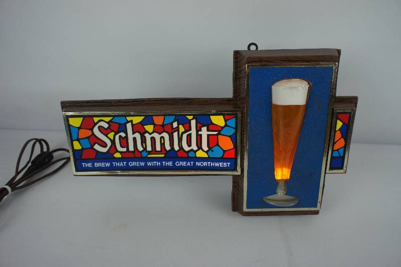 lot 135 image: Schmidt Beer Bubbler Lighted Sign