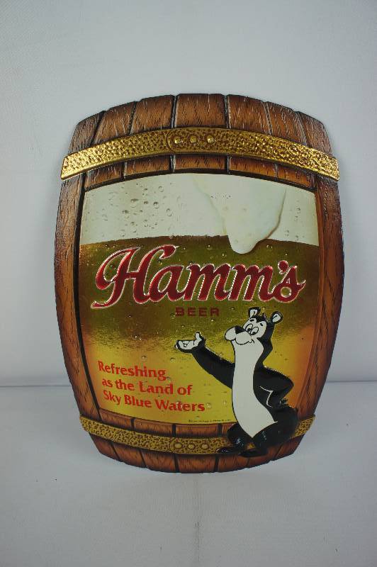 lot 139 image: Hamms Keg Barrel Hanging Sign