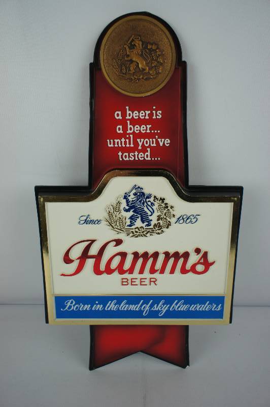 lot 148 image: Hamms Lion Logo Hanging Sign