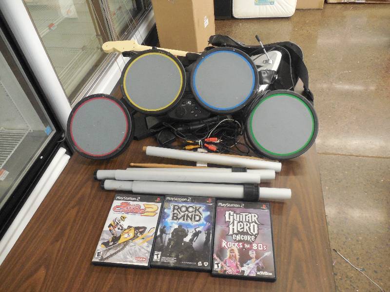 Playstation 2 Rock Band & Guitar Hero & Games