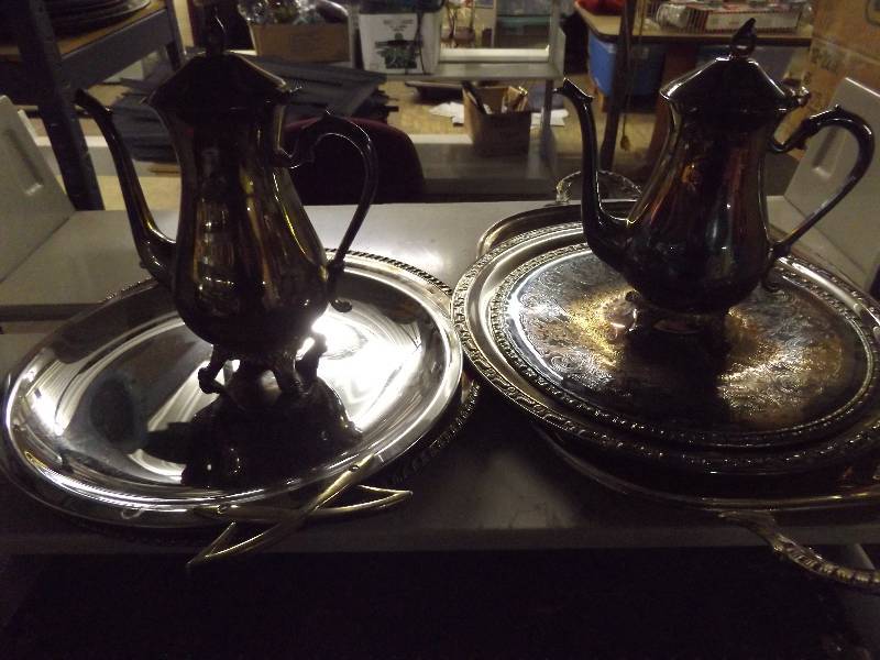 Silverplate Servers and Coffee Pots