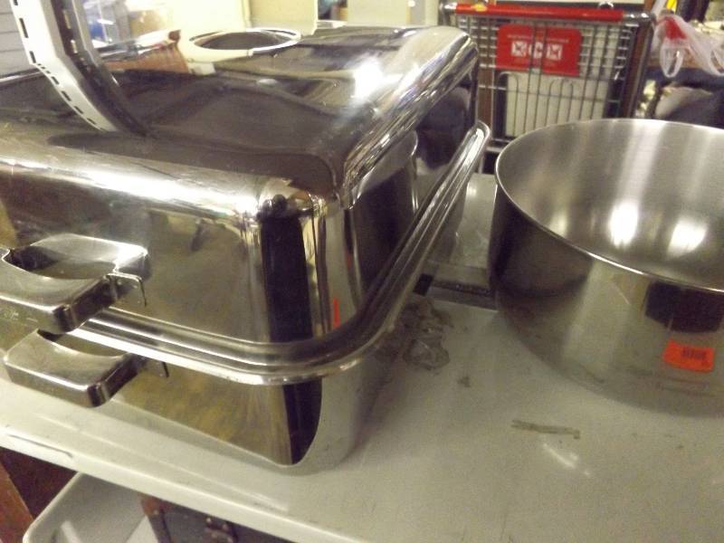 Stainless Steel Roaster and Large Mixing Bowl