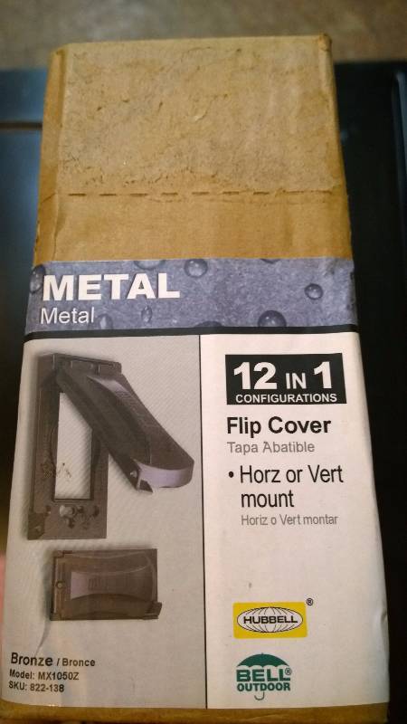 Metal flip covers for outlets in bronze
