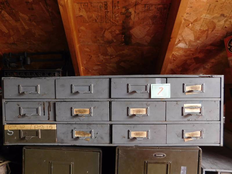 12 drawer metal unit see photos