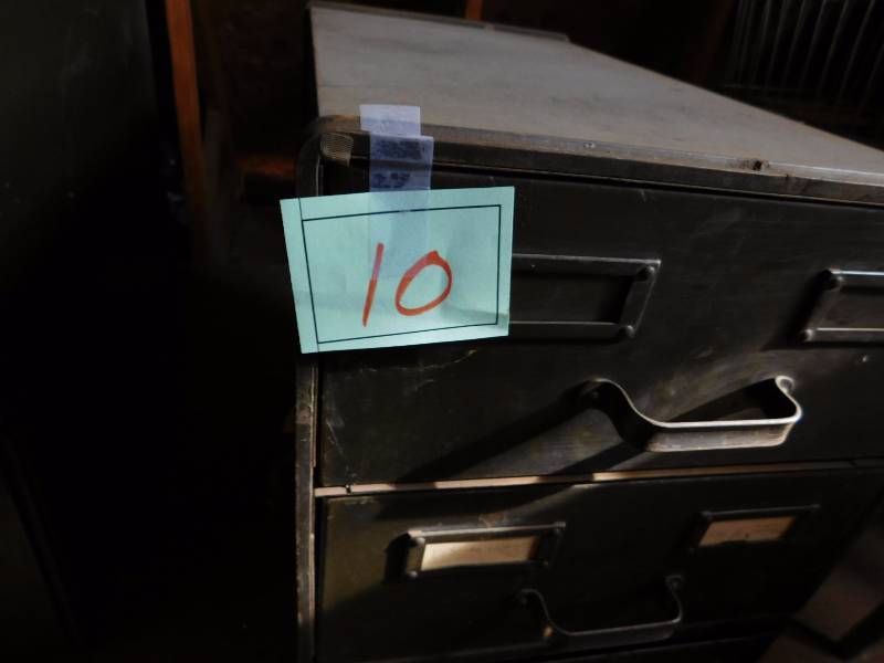 4 stackable metal drawers each unit has a divided drawer. see photos