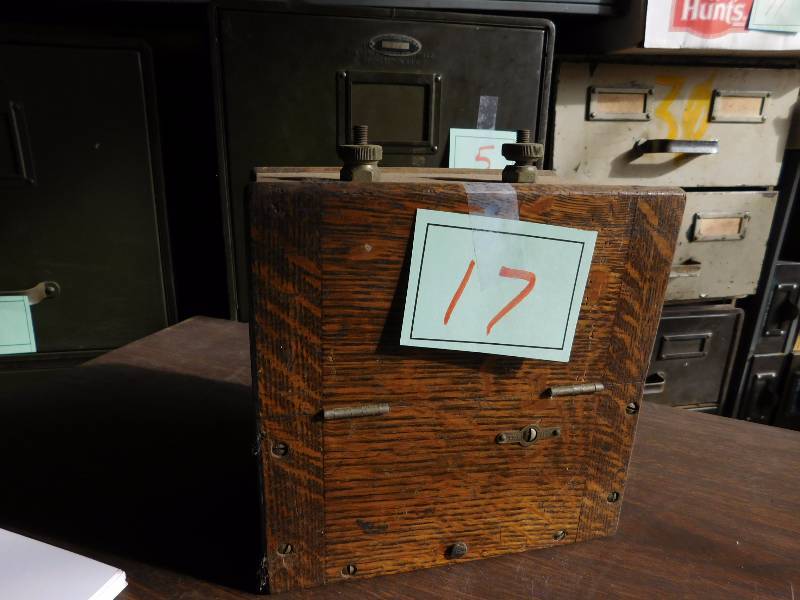 Antique alternating current ammeter in wooden box see photos