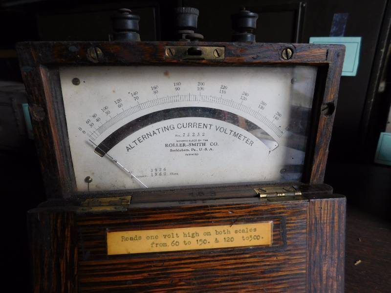 antique Alternating Current Voltmeter Roller-Smith Co.