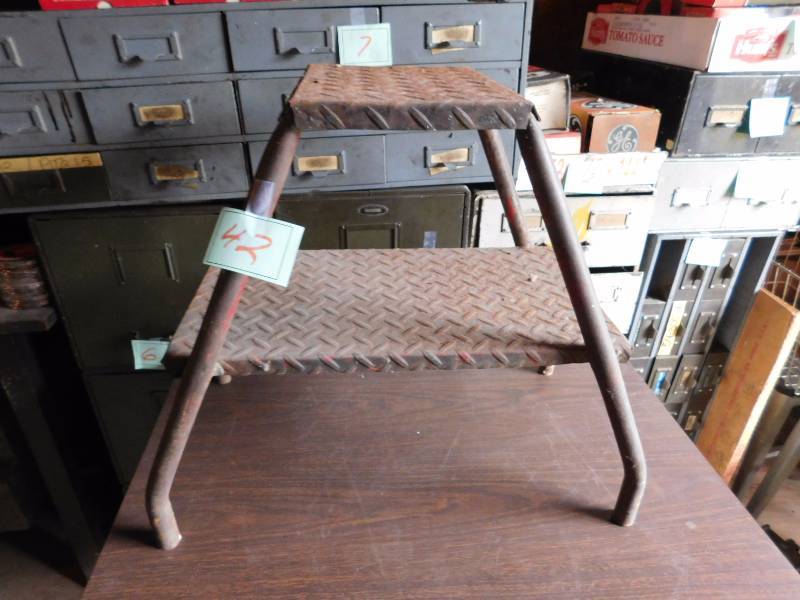 vintage shop garage steel step stool