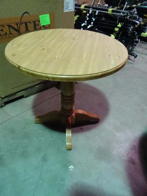 lot 38 image: 30 Round Wood Table