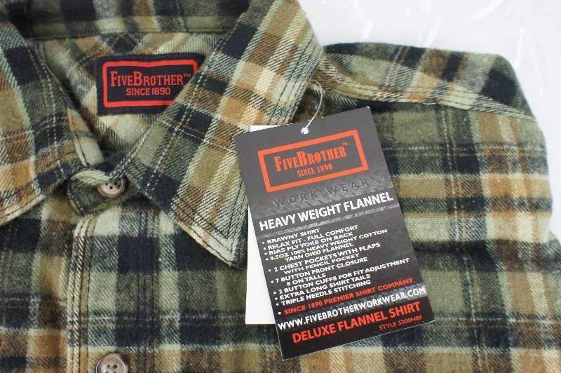 FiveBrothers Mens Heavy Weight Long-sleeve Flannel Shirt