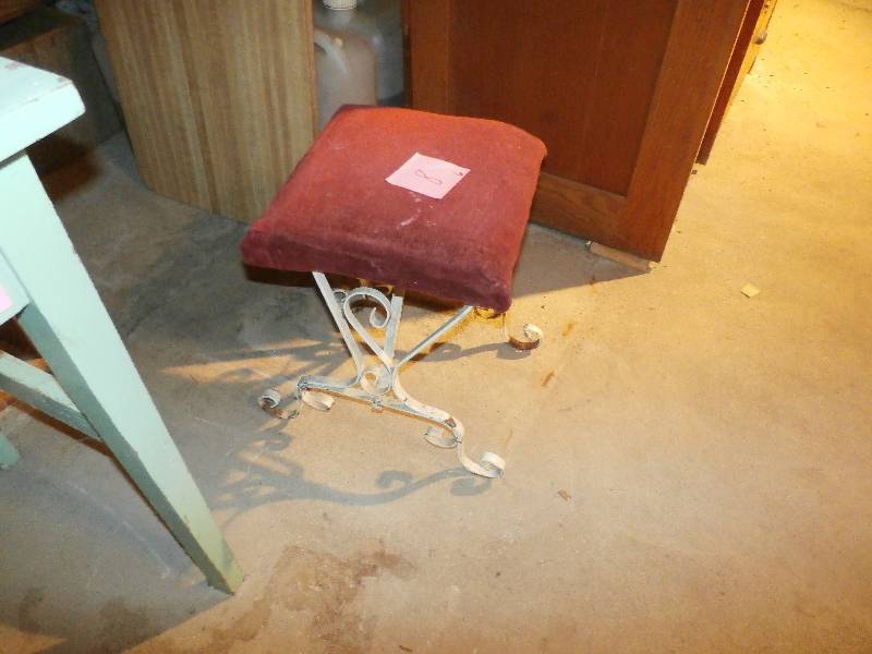 White Metal Stool.