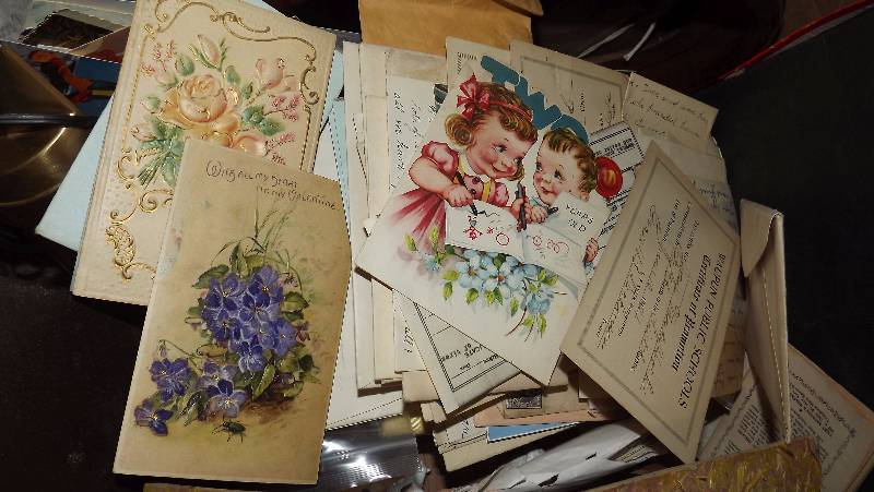 lot 83 image: Box lot of goodies  Postcards, Frames, Birthday Cards & More