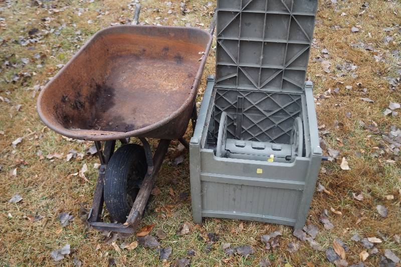 Wheelbarrow and Hose Reel