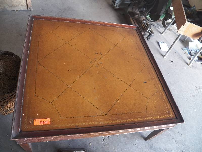 Sq leather top coffee table