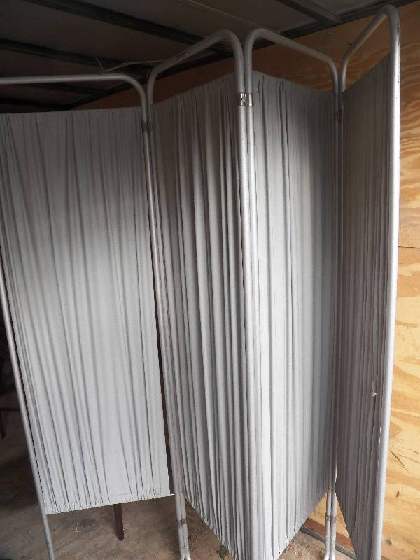 Industrial look aluminum folding screen