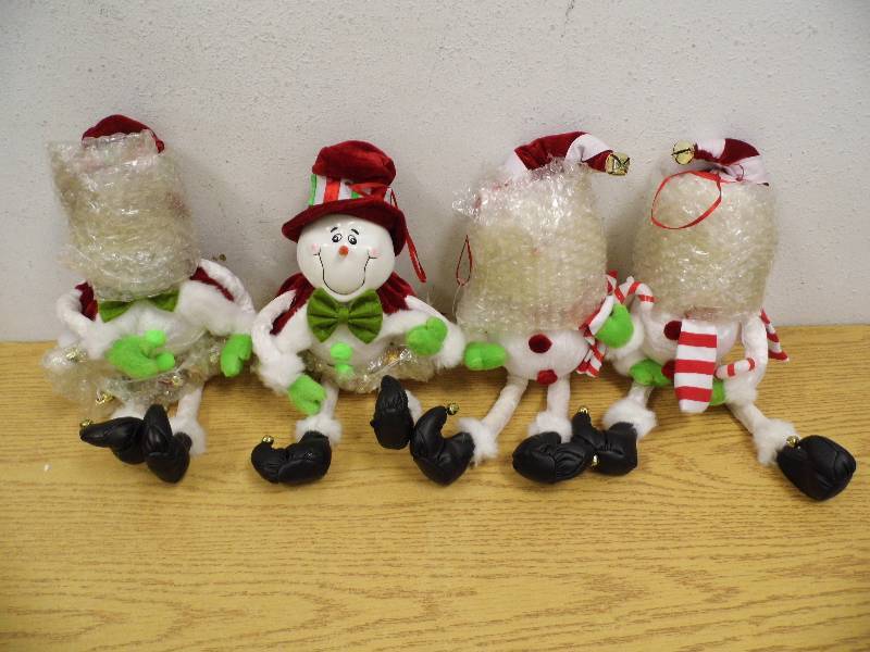 Case of 4 Happy Bendy Snow Ornaments
