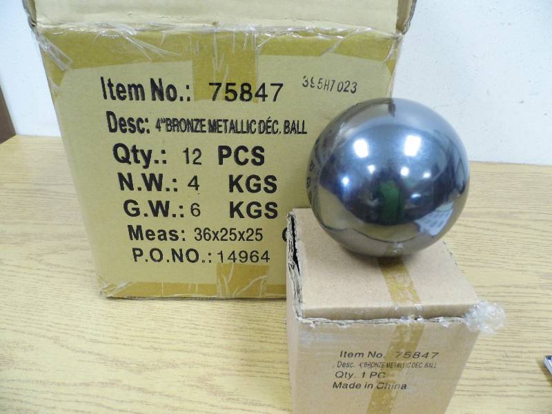 Case of 4 Bronze Metallic Deco Balls