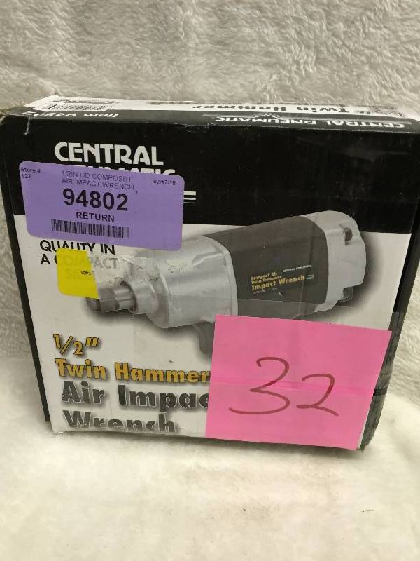 lot 32 image: Central Pneumatic 12 in. Heavy Duty Composite Air Impact Wrench