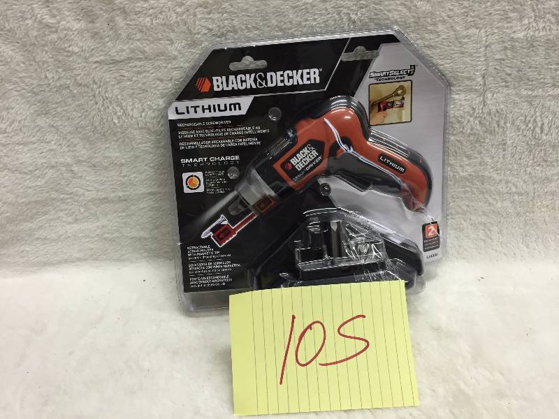 lot 105 image: Black & Decker LI4000 4-Volt Lithium-Ion SmartSelect Screwdriver with Magnetic Screw Holder