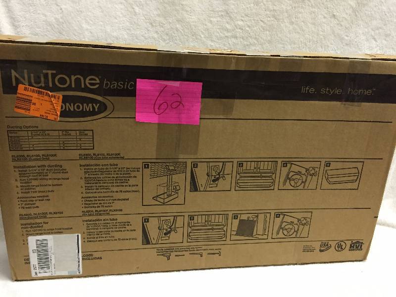lot 62 image: Nutone Range Hood
