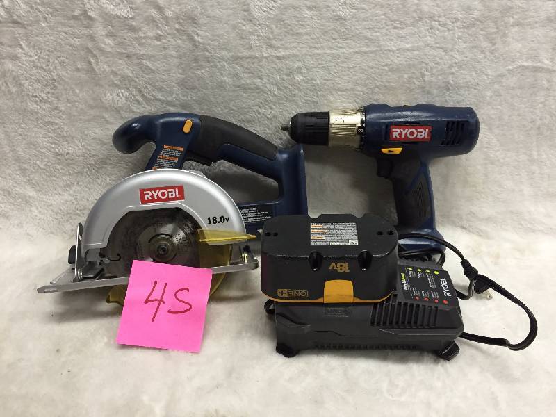 lot 45 image: Rioby Drill and Circular Saw Set