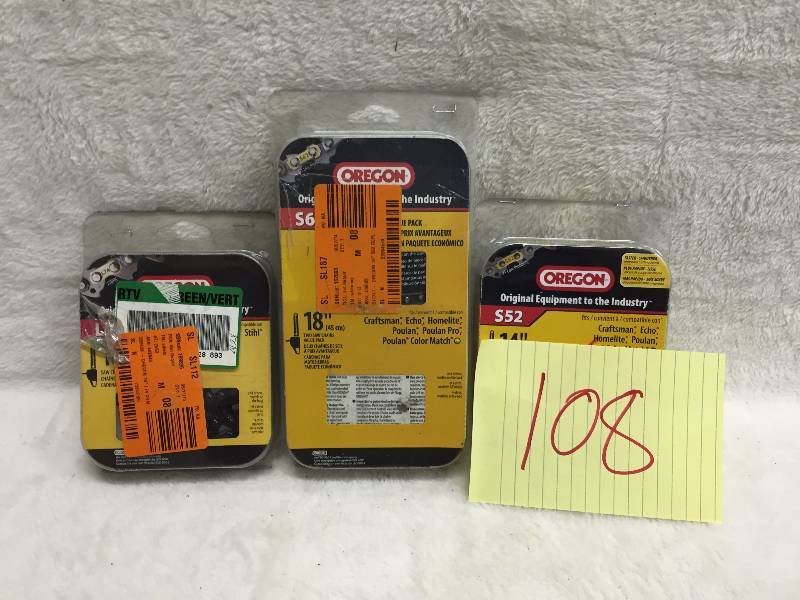 lot 108 image: Lot of Assorted Chainsaw chains