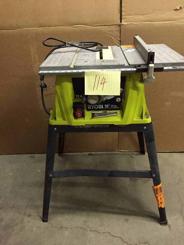 lot 114 image: Ryobi 10 Table Saw Tested works