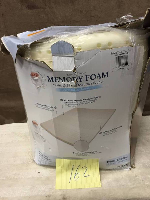 lot 162 image: Memory Foam 1 12 In Queen Open Box
