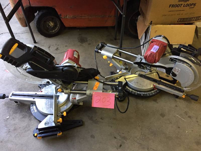 lot 203 image: Lot of 2 12 Miter Saws for Repair or Parts